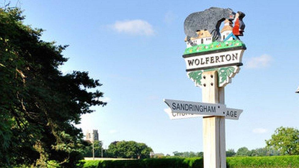 Wolferton village sign