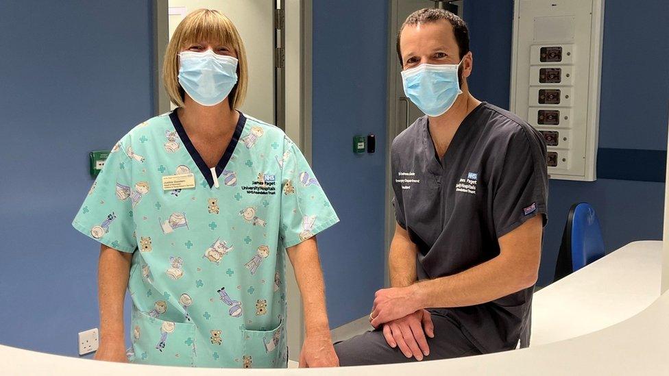 Children's medical staff at James Paget Hospital