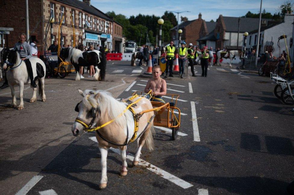 A youngster with his small horse in Appleby