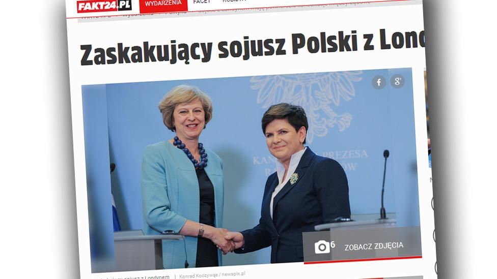 Screen grab from the online edition of Polish newspaper Fakt