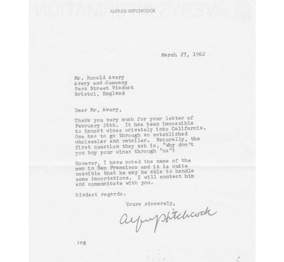 Alfred Hitchcock letter