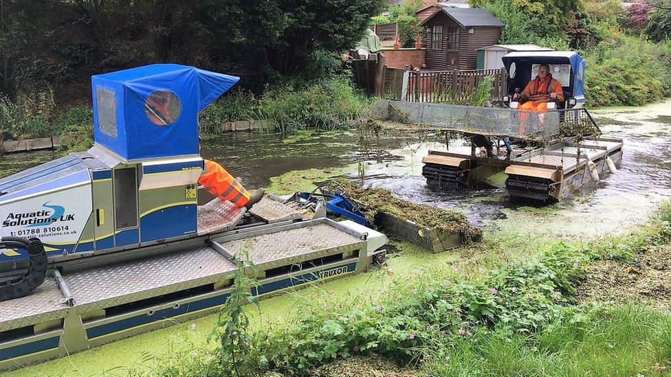 Canal and River Trust team at work on Lancaster canal