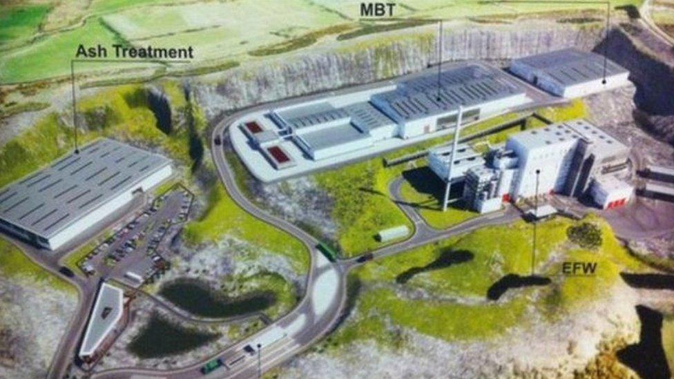 An artist's impression of the proposed waste facility at Hightown quarry