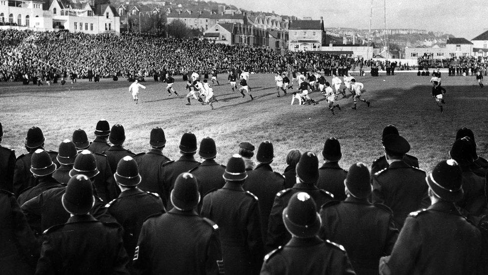 Police watching the game