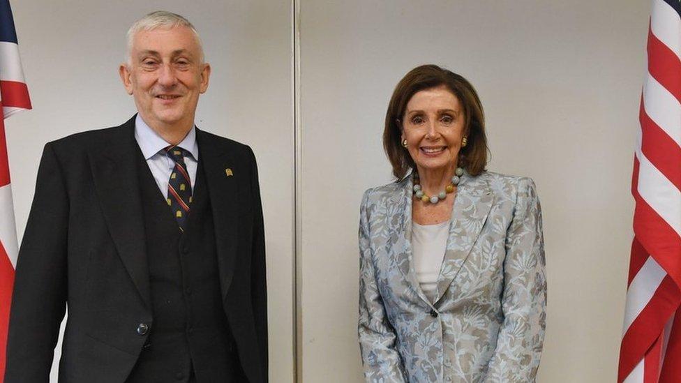 Sir Lindsay Hoyle with Nancy Pelosi