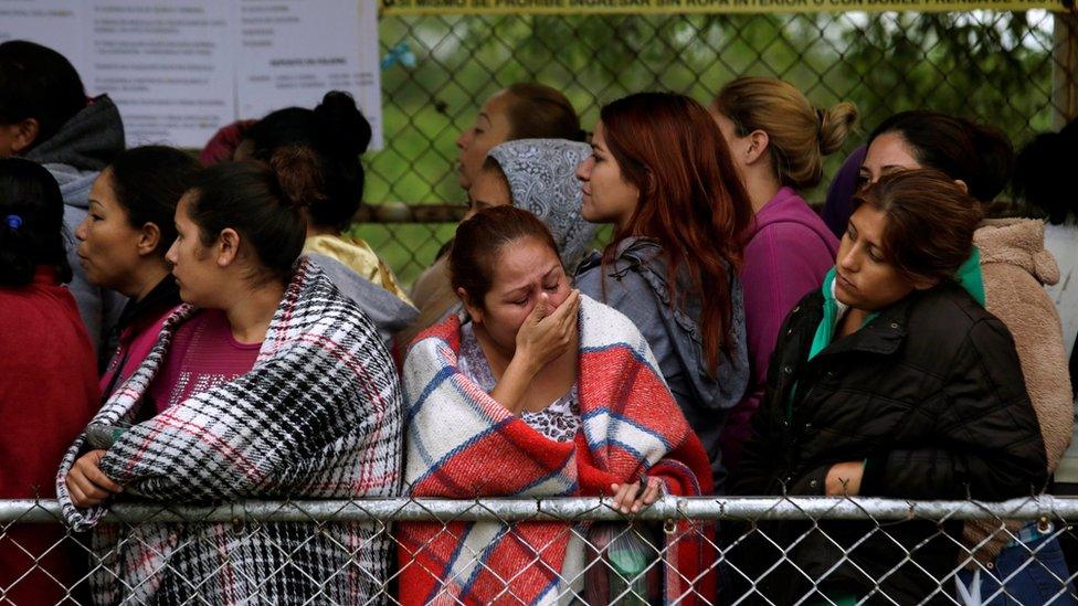 Relatives waiting outside Cadereyta prison after riot