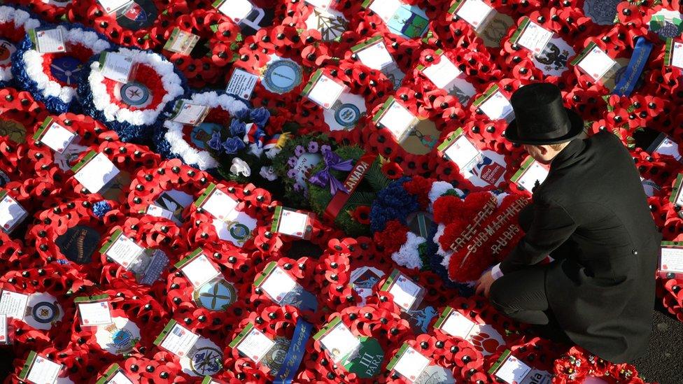 Wreaths were laid at the Cenotaph from across the UK and beyond