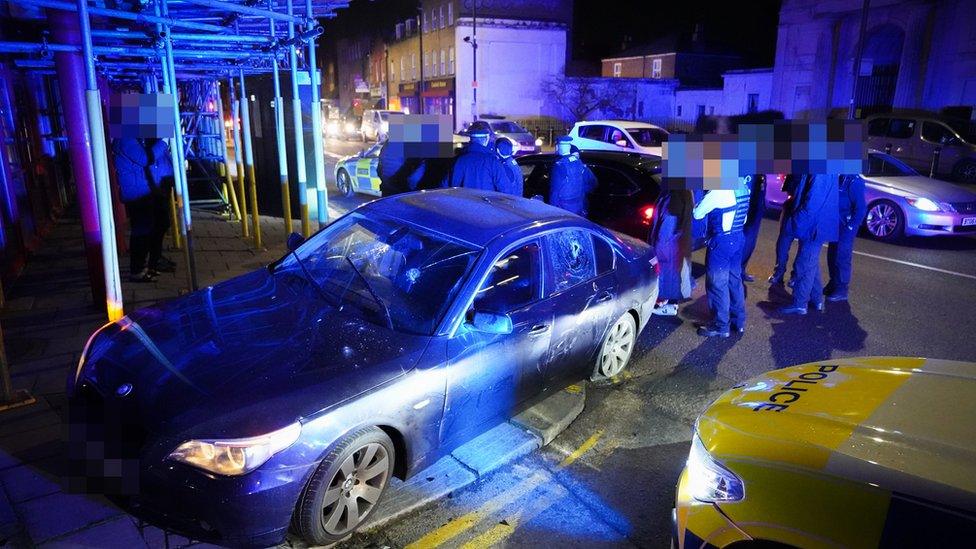 Police pulling over a vehicle as part of the operation