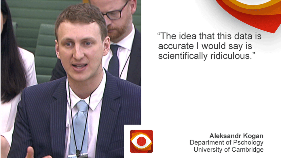 Alex Kogan saying: The idea that this data is accurate I would say is scientifically ridiculous.