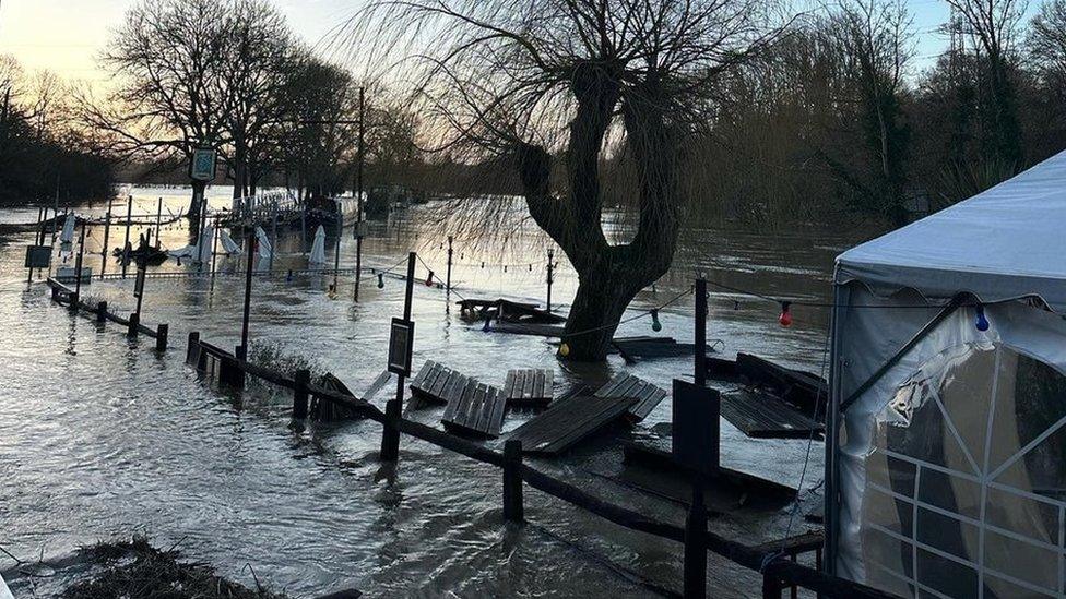 The flooded pub