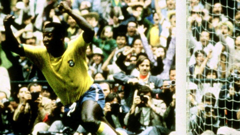 Pele celebrating goal