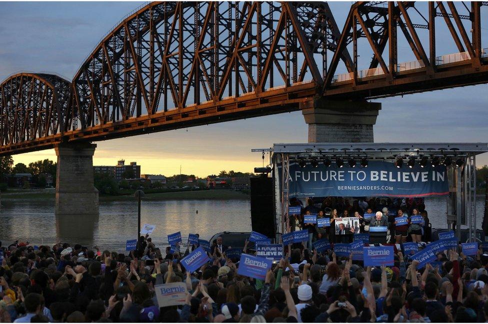 Sanders held a rally in Kentucky