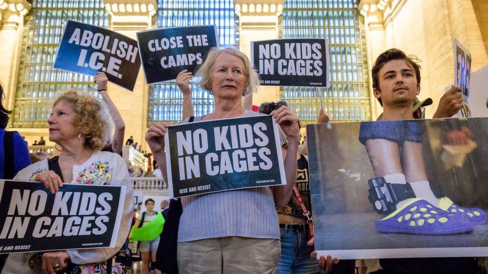 protesters in New York City last month