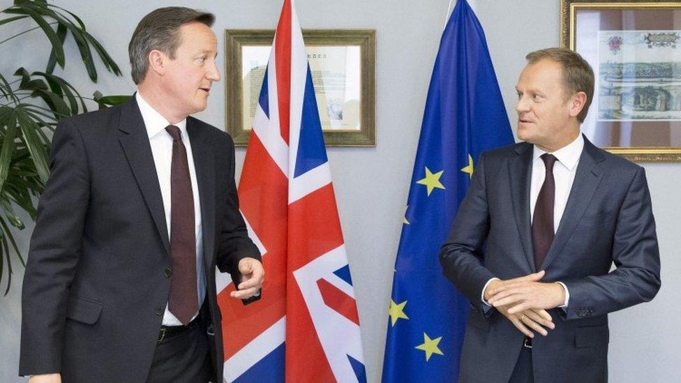 David Cameron (left) and Donald Tusk