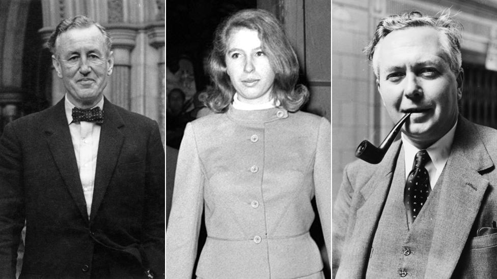 Ian Fleming; Princess Anne; Harold Wilson