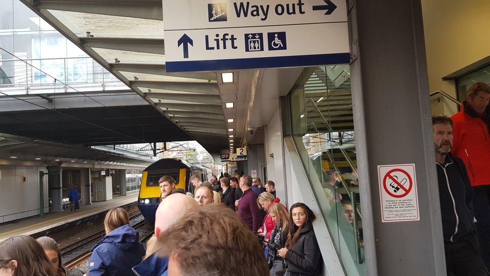 Overcrowded platform