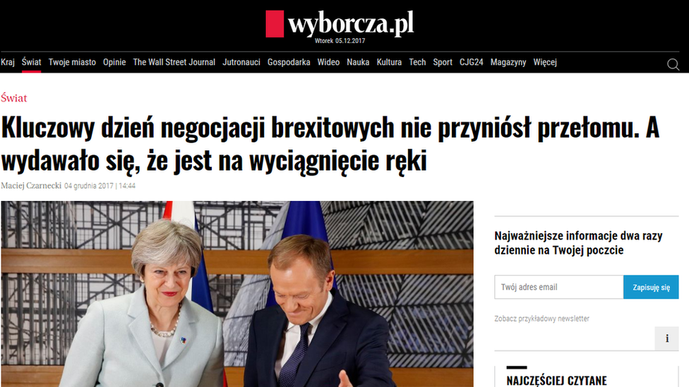 Gazeta Wyborcza Brexit article