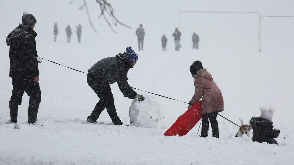 Snowman building