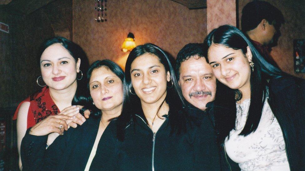 Tindy Chaggar (left) with family