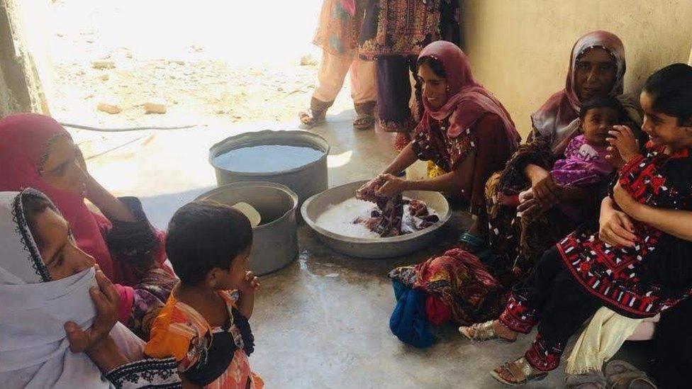 Women doing their laundry in Iran's Baluchistan region