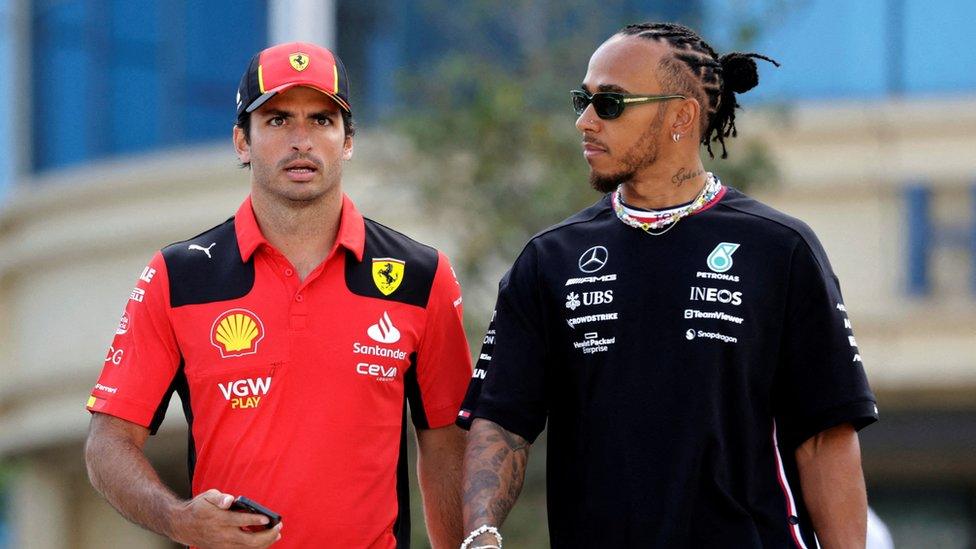 Carlos Sainz and Lewis Hamilton