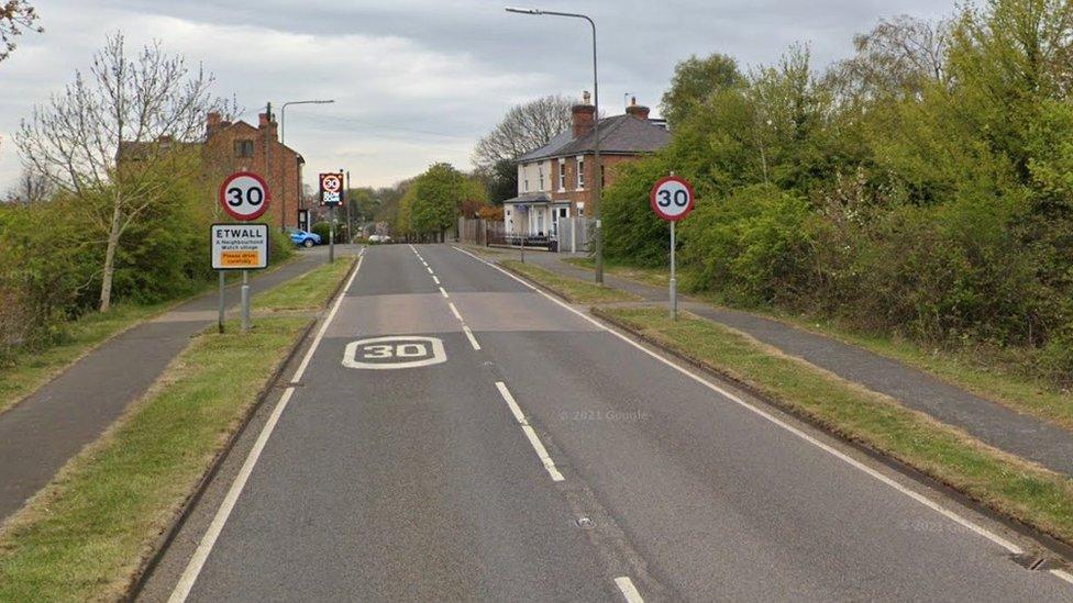 Egginton Road in Etwall, Derbyshire