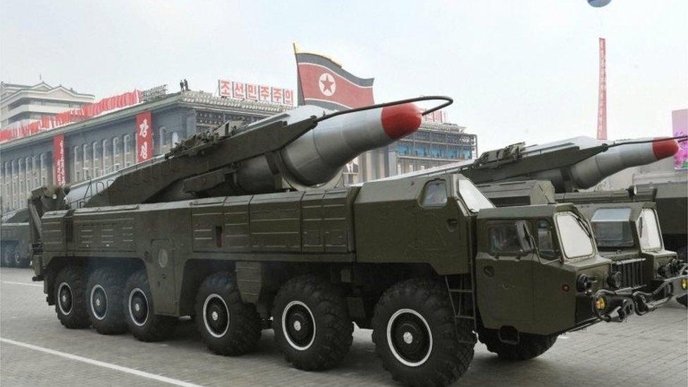 A Musudan missile on display in a North Korean parade (2010)