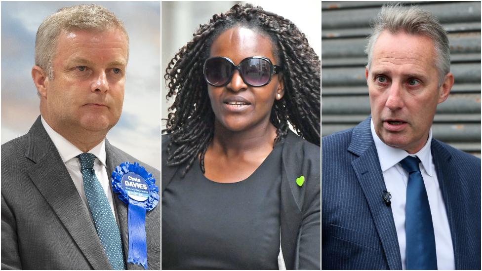 Chris Davies, Fiona Onasanya and Ian Paisley