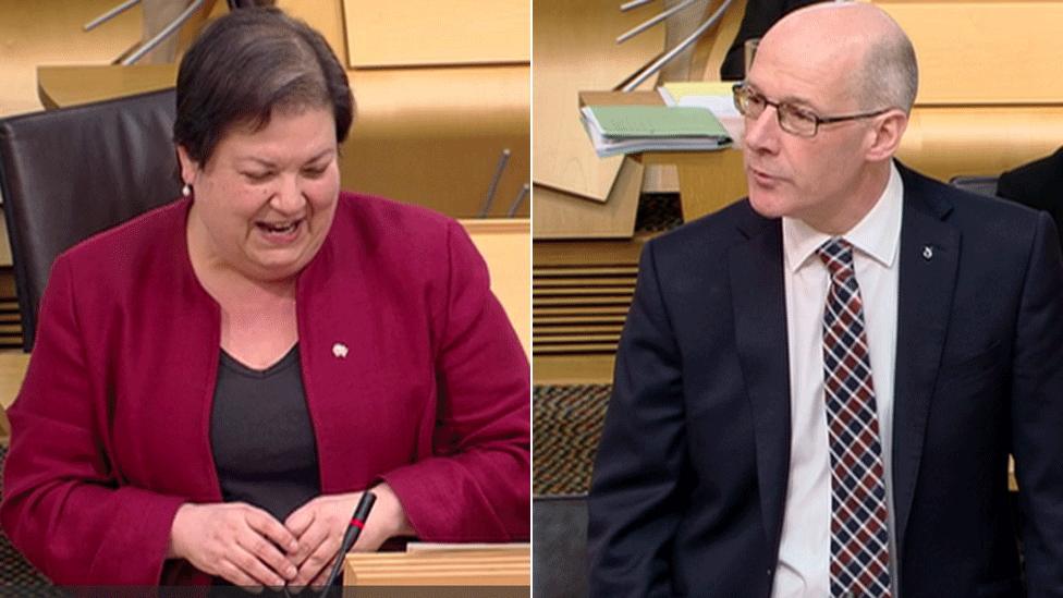 Jackie Bailie and John Swinney