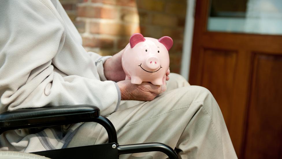 Patient with piggy bank