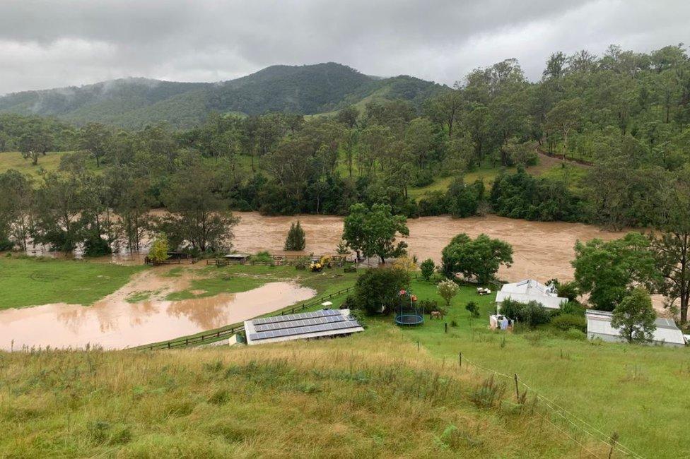 Flooding at Ellenborough River, Hastings Valley, New South Wales