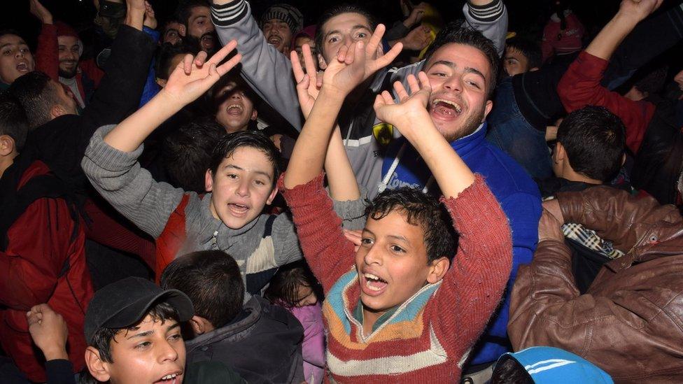 Government supporters celebrating