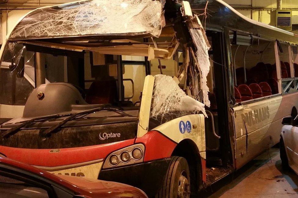 Crashed bus