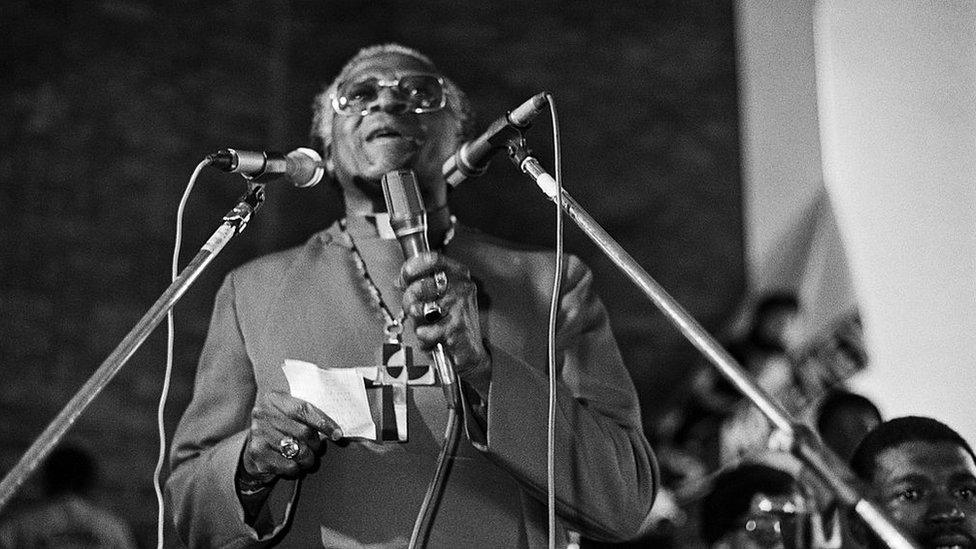 Archbishop Tutu preaching in 1985