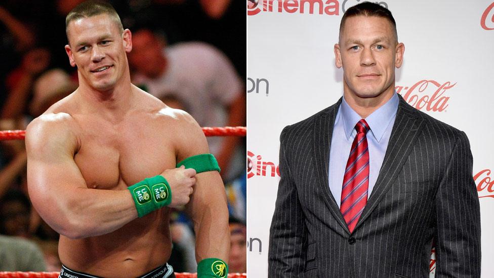 John Cena in 2009 and 2017