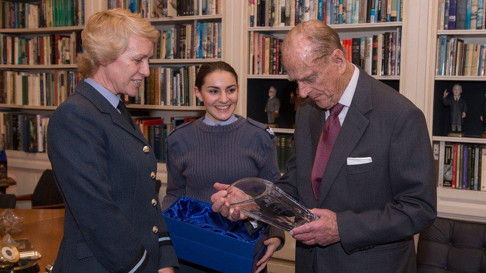 Duke of Edinburgh receives air cadets vase