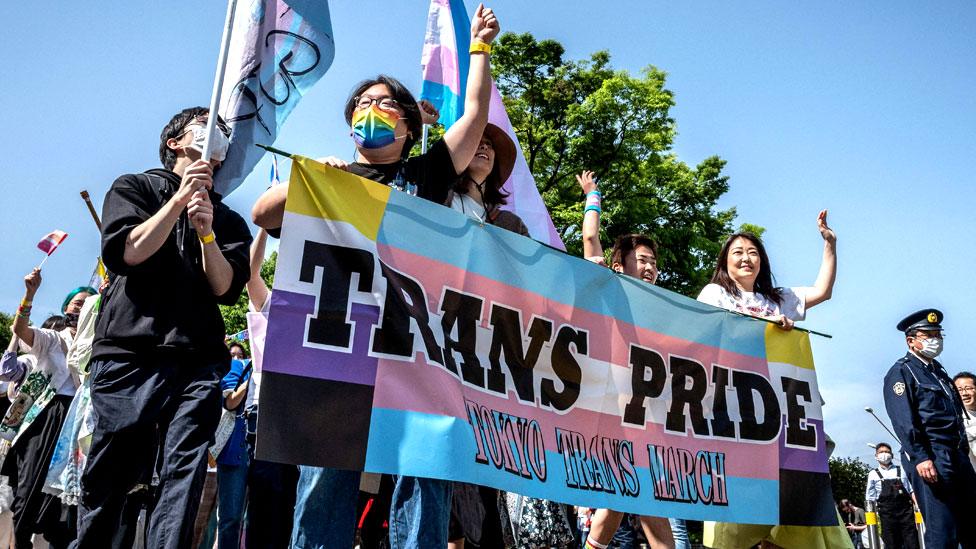 People attend the Tokyo Rainbow Pride 2023 Parade in Tokyo on April 23, 2023, to show support for members of the LGBT community