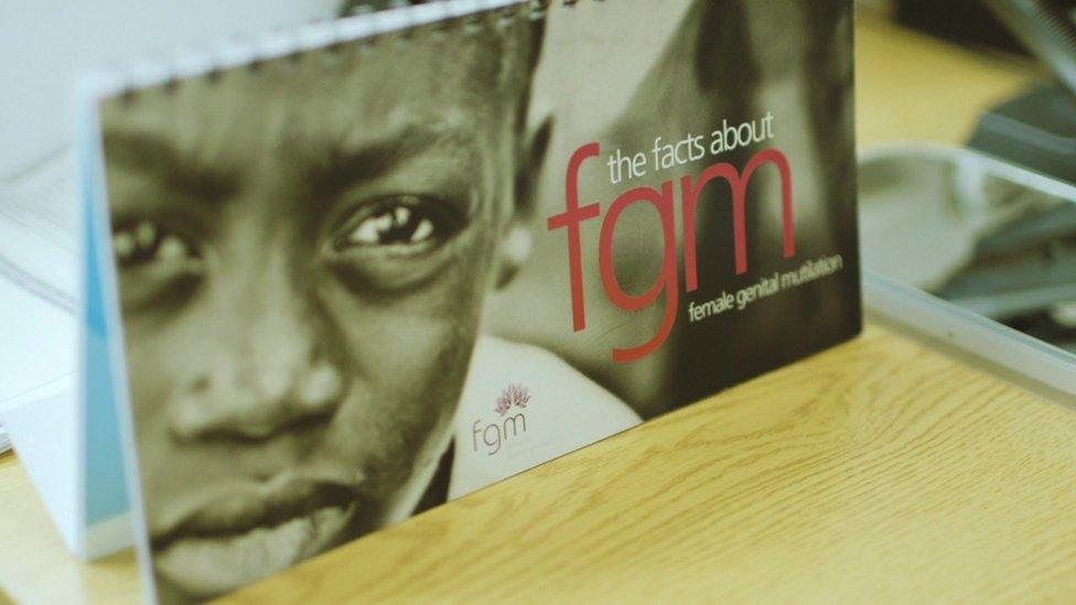 Poster saying 'facts about FGM'