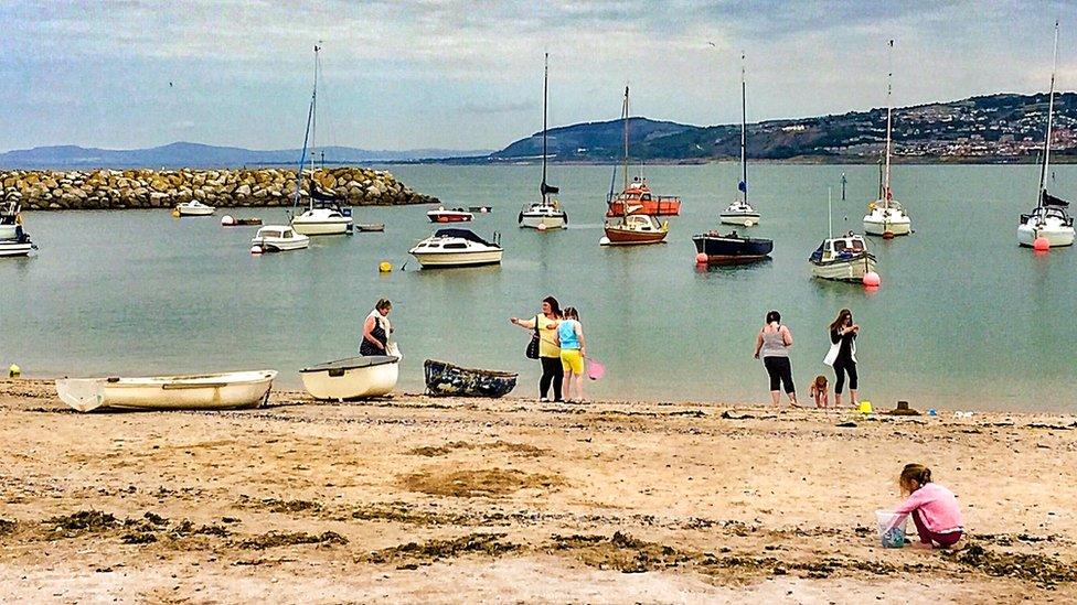 People having fun on the beach at Rhos-on-Sea captured by Mel Bloor-Steen, of Llandudno.