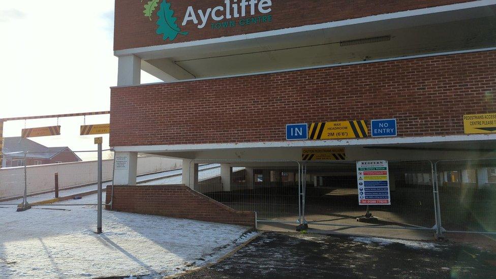 The Aycliffe car park cordoned off