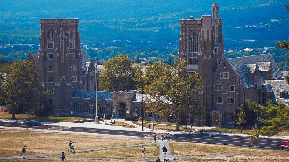 Stock Image of Cornell University buildings in Ithaca, New York.