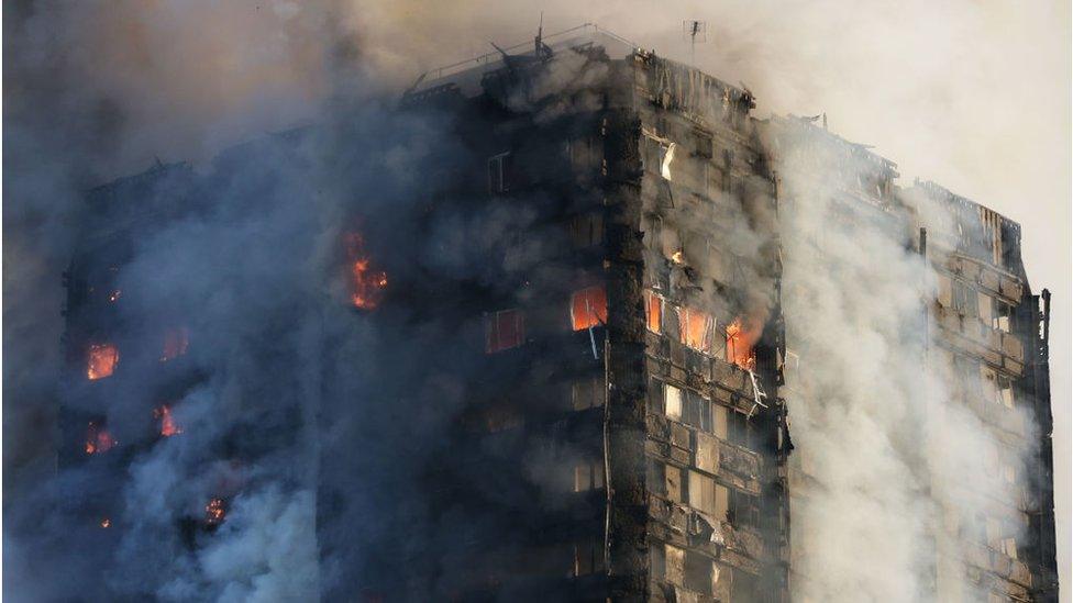 Smoke billows from Grenfell Tower as firefighters attempt to control a huge blaze on June 14, 2017 in west London