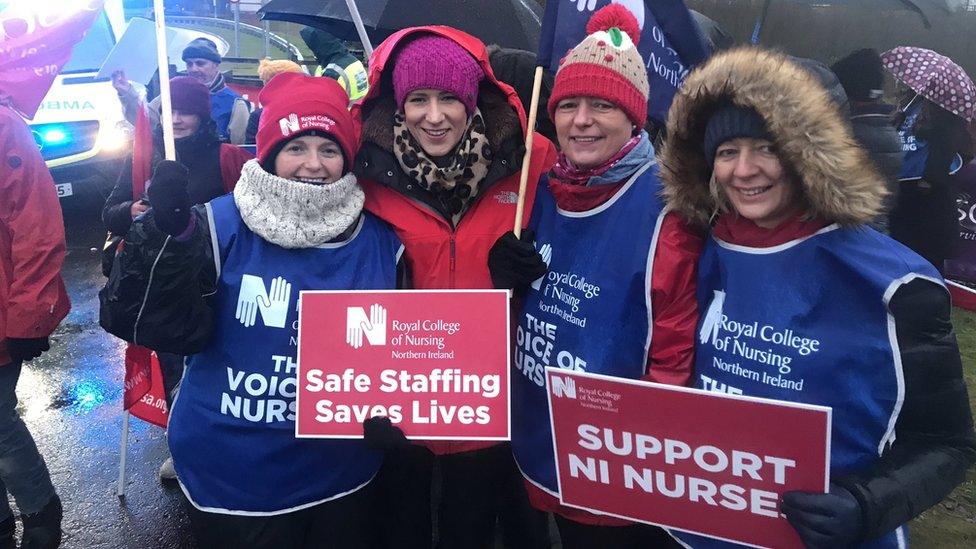 nurses on the picket line