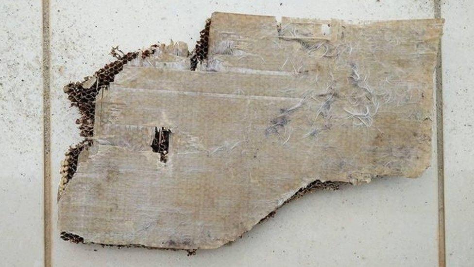 Piece of debris that has been found in Madagascar