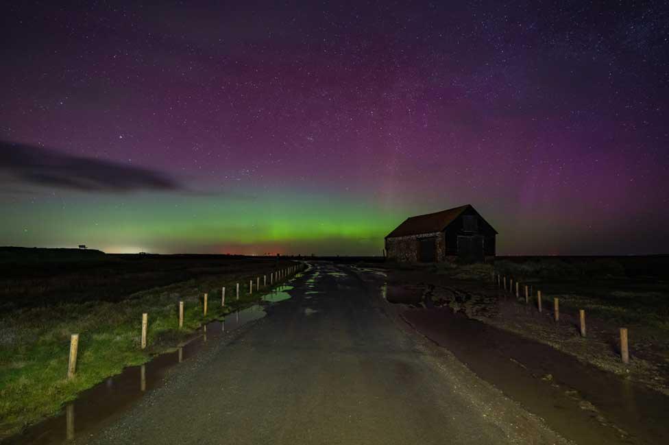 Northern lights over Norfolk, 24 March 2023