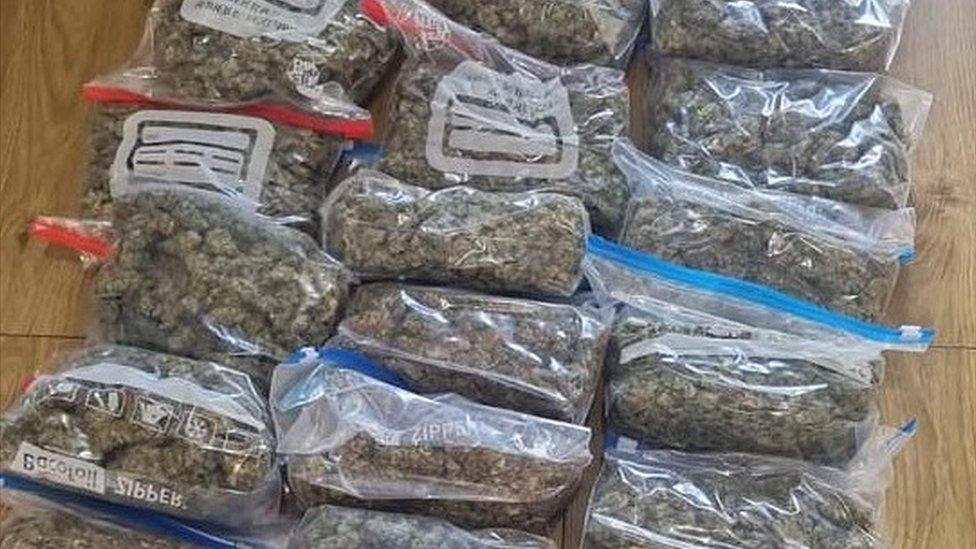 Bags of cannabis seized by police