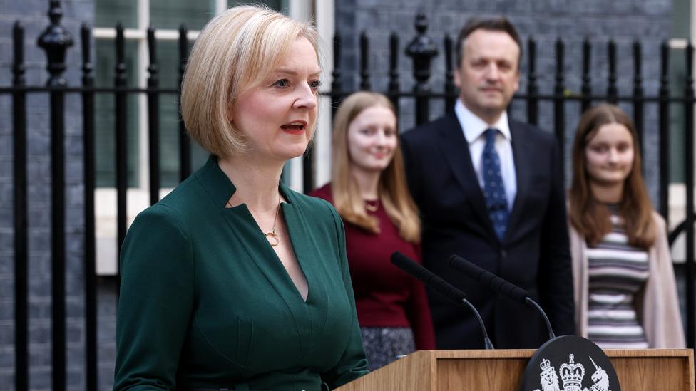 Liz Truss gives her farewell speech as prime minister on 25 October 2022