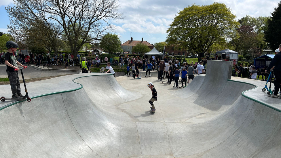 The reopening of the skatepark in Leiston, Suffolk