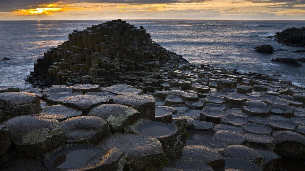 Giant's Causeway at sunset