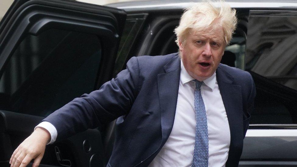 Prime Minister Boris Johnson returning to 10 Downing Street